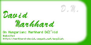 david marhhard business card